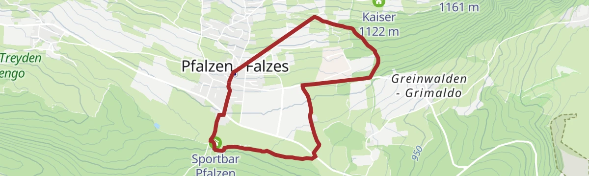 Route map: Nordic Walking Falzes Percorso 1 - San Valentino